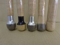 End caps:  photo shows various examples = Silver end cap + composite cork (Rubbercork).  Black end cap + Natural Cork.  Nickel Silver end cap + composite cork (Rubbercork).  Rounded end composite cork (Rubbercork).  And Rounded end in Natural Cork.